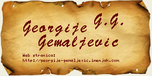 Georgije Gemaljević vizit kartica